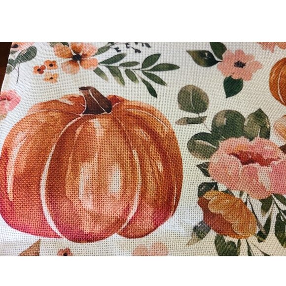Pumpkin Table Runner Decorative Cloth Floral Decor Fall Decoration Thanksgiving - Picture 8 of 11